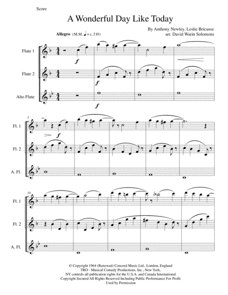 A Wonderful Day Like Today (arr. David Warin Solomons)