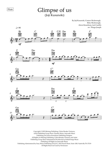 Glimpse Of Us (arr. Thiago Joseph)