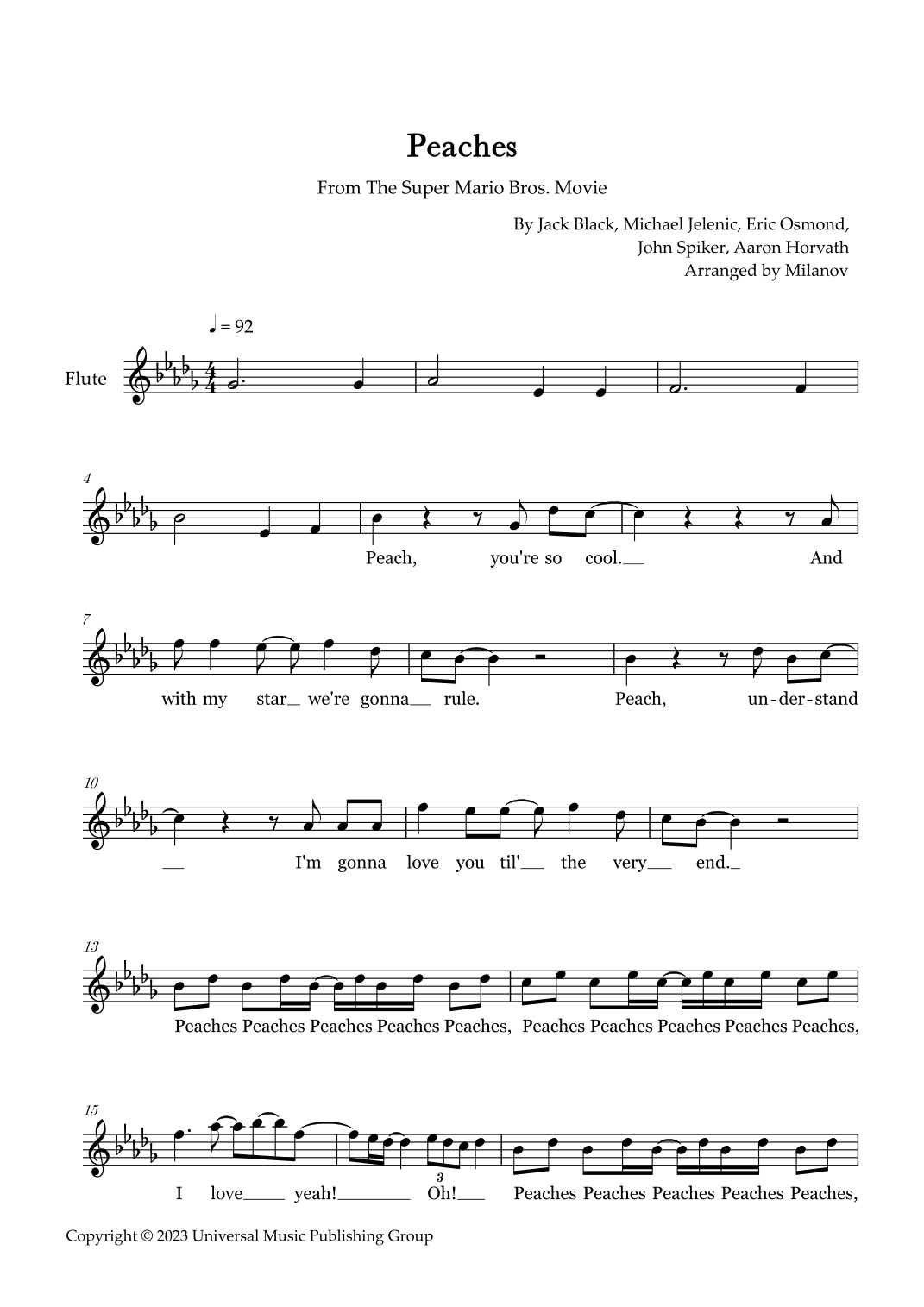 Peaches (arr. Milanov)