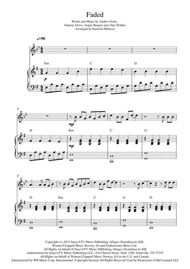 Faded (arr. Kaiserin Rebecca)