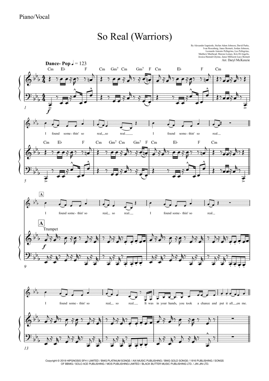 So Real (warriors) (arr. Daryl McKenzie)