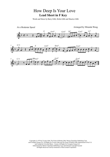 How Deep Is Your Love  from the Motion Picture SATURDAY NIGHT FEVER (arr. Miranda Wong)