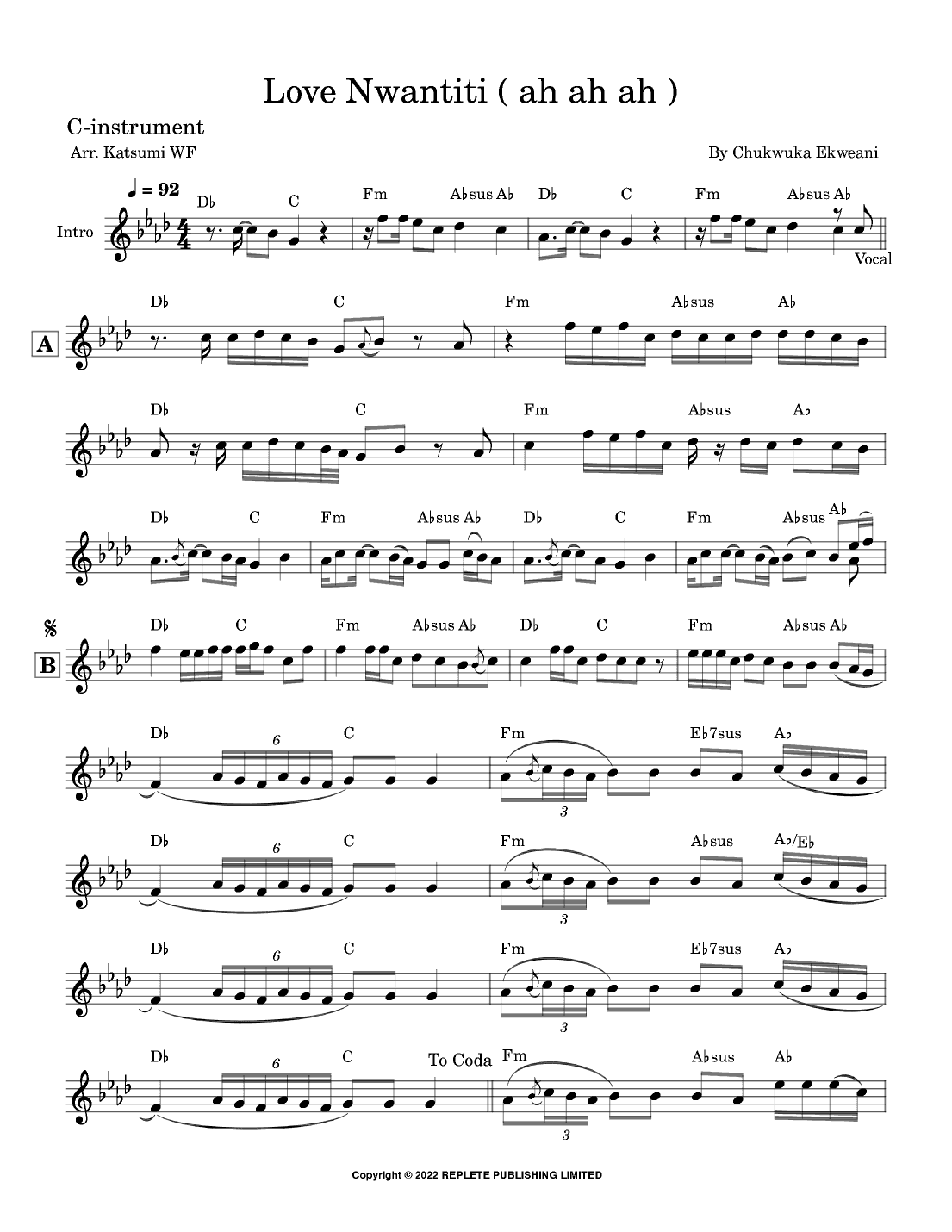 Love Nwantiti (ah Ah Ah) (arr. Katsumi WF)
