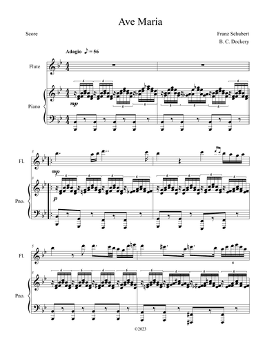 Ave Maria (Flute Solo with Piano Accompaniment) (arr. B. C. Dockery)