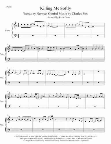 Killing Me Softly With His Song (arr. Kevin Busse)