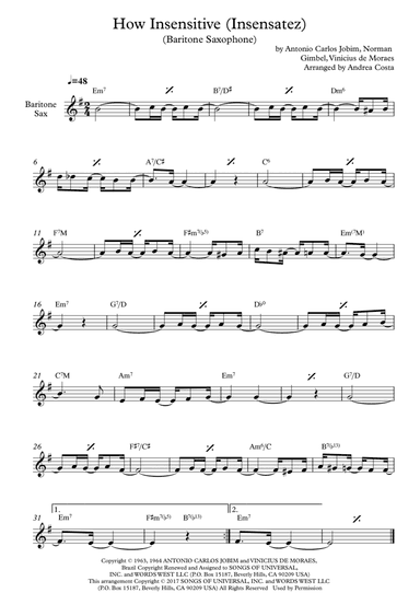 How Insensitive (insensatez) (arr. Andrea Costa)