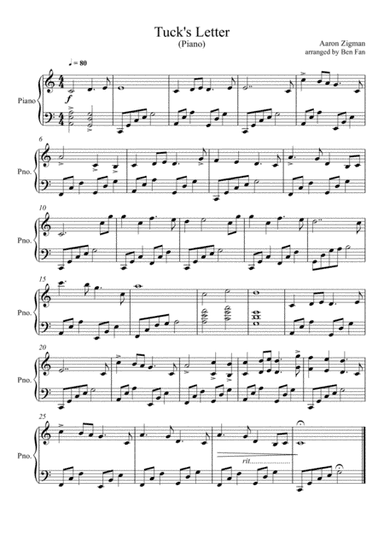 Tuck's Letter (arr. Ben Fan)