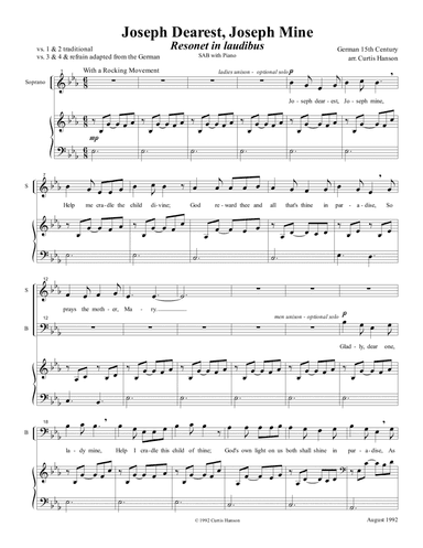 Joseph Dearest, Joseph Mine (SAB) (arr. Curtis Hanson)