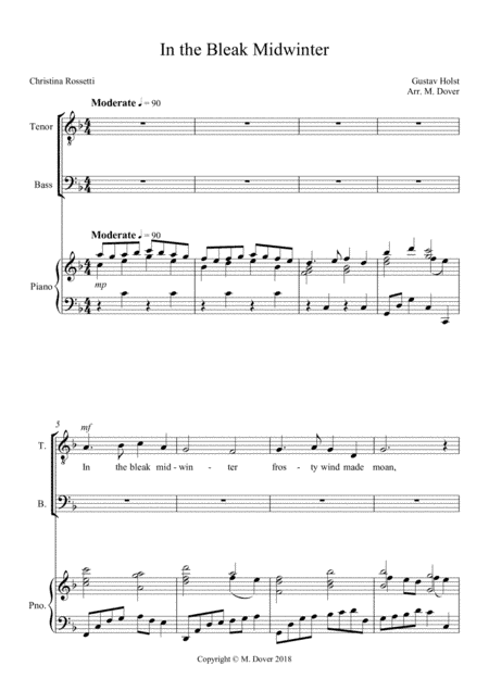 In the Bleak Midwinter (In the Bleak Mid-winter) - Holst - TB - Two Part Choir (arr. M. Dover)