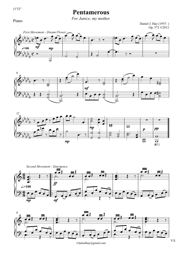 Pentamerous (Opus 572) - Piano (In Five Movements)