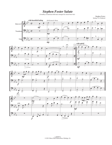 Stephen Foster Salute for MIXED BRASS TRIO (1 Horn, 1 Trombone, 1Tuba) (arr. Peter A. Drahozal)