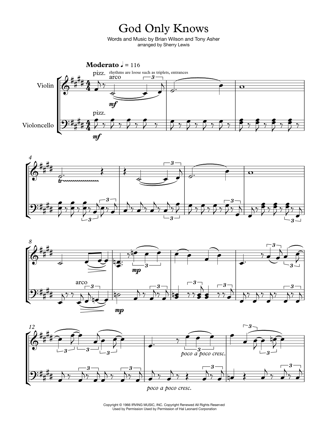 God Only Knows (arr. Sherry Lewis)