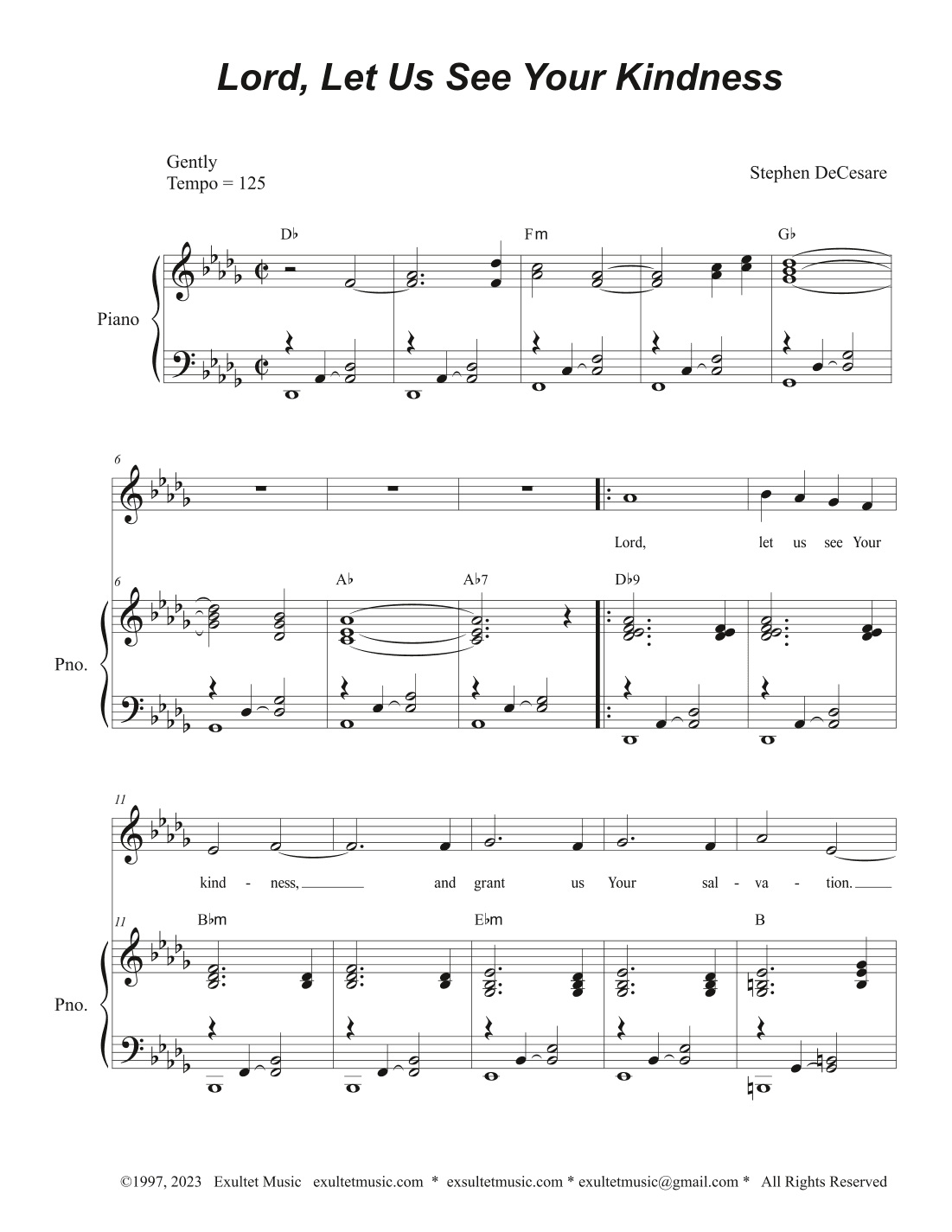 Lord, Let Us See Your Kindness (Unison choir)