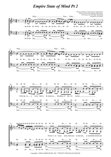 Empire State Of Mind (arr. Zac Booles)