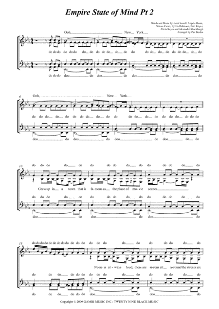 Empire State Of Mind (arr. Zac Booles)