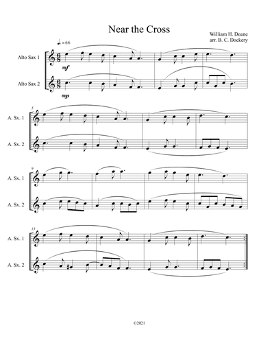 Near the Cross (alto sax duet) (arr. B. C. Dockery)