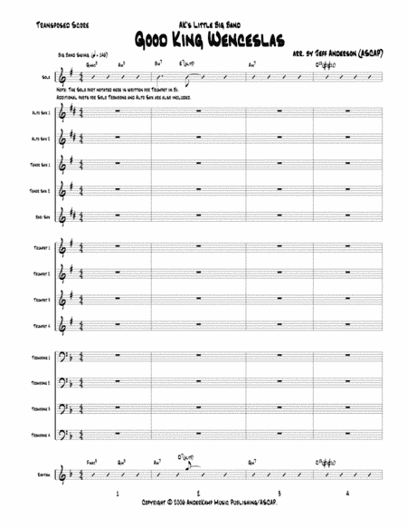Good King Wenceslas for Little Big Band up to Full Big Band (arr. Jeff D. Anderson)