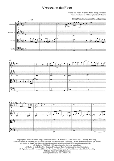 Versace On The Floor (arr. Andrea Natale)