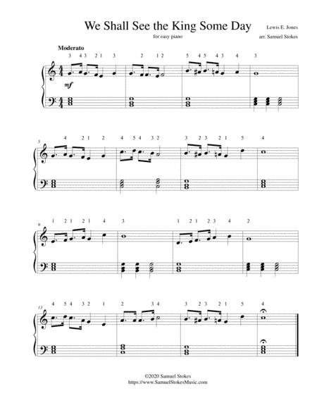 We Shall See the King Some Day - for easy piano (arr. Samuel Stokes)
