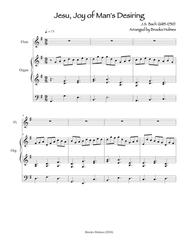 Jesu, Joy of Man's Desiring - Flute & Church Organ (arr. Brooks Holmes)