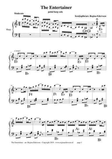 The Entertainer - pedal harp solo
