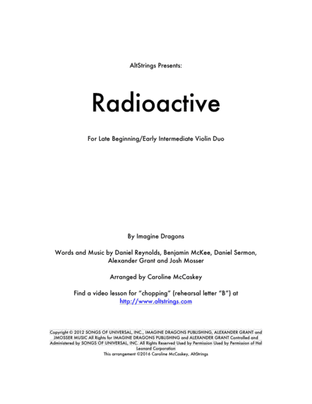 Radioactive (arr. Caroline McCaskey)
