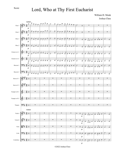 Lord, Who at Thy First Eucharist (alt. At That First Eucharist) (arr. Joshua Choe)