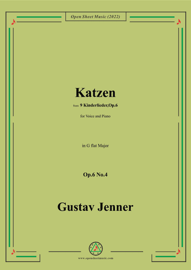 Jenner-Katzen,in G flat Major,Op.6 No.4 (arr. OSM Press)