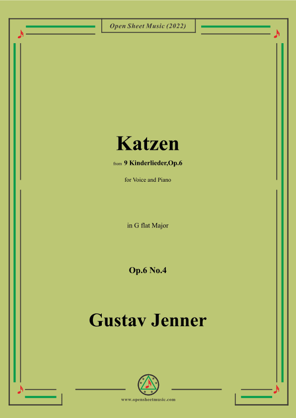 Jenner-Katzen,in G flat Major,Op.6 No.4 (arr. OSM Press)