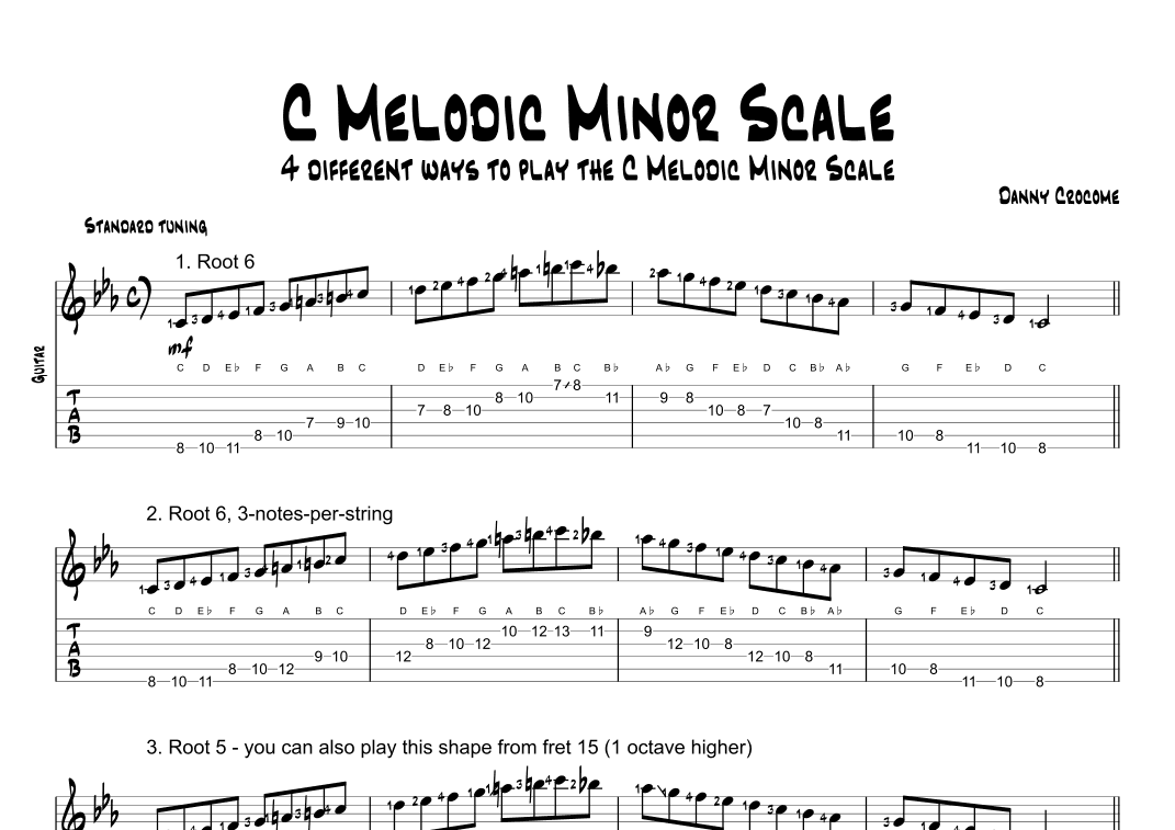 C Melodic Minor Scale (4 Ways to Play)