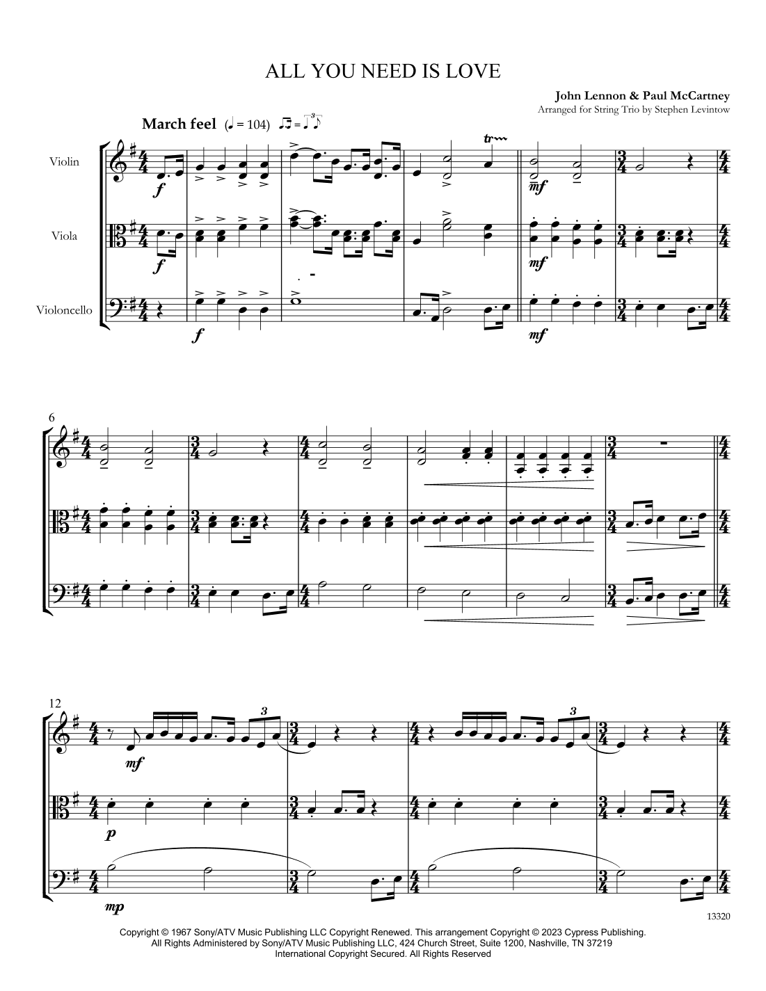 All You Need Is Love (arr. Stephen Levintow)