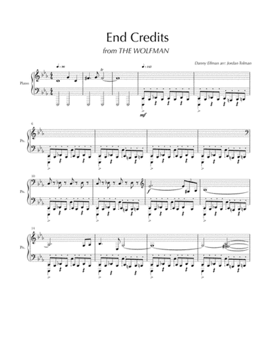 The Wolfman End Credits Pt. 2 (arr. Jordan Tolman)