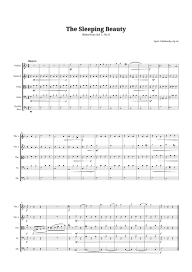 The Sleeping Beauty Waltz for String Quintet (arr. Langanho)