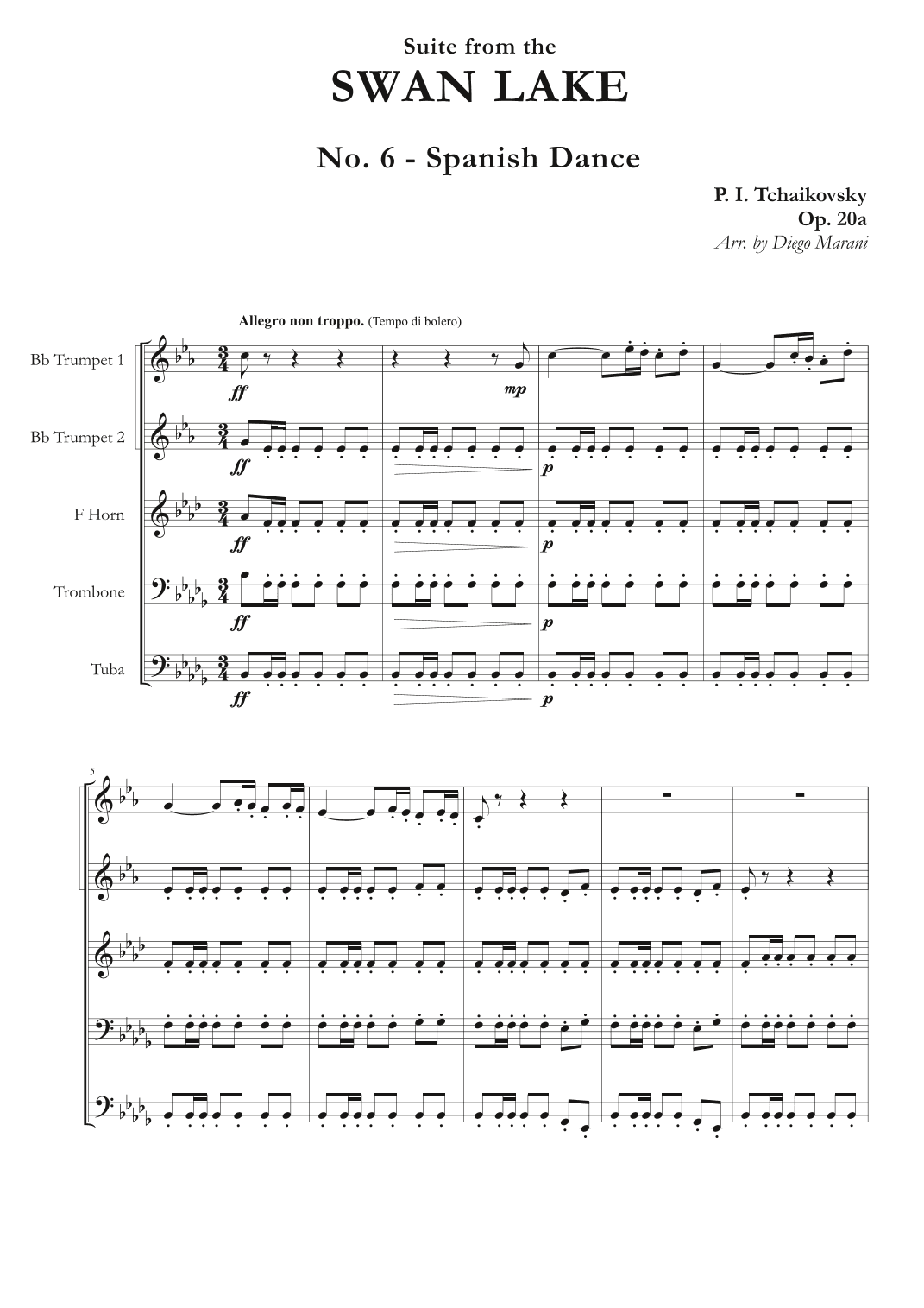 "Spanish Dance" from Swan Lake Suite for Brass Quintet (arr. Diego Marani)