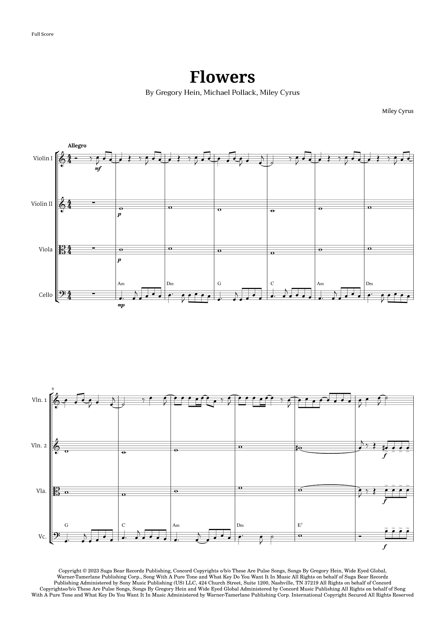 Flowers (arr. Langanho)