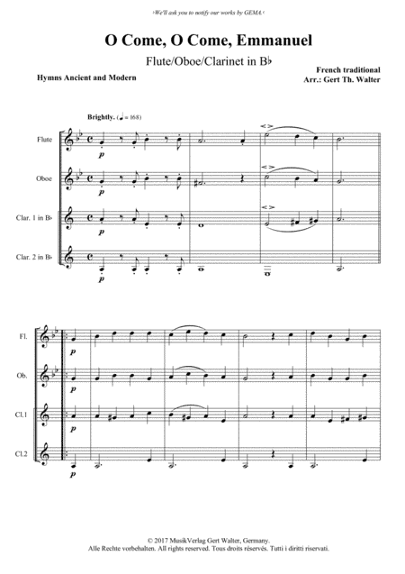 O Come, O Come, Emmanuel (arr. Gert Th. Walter)