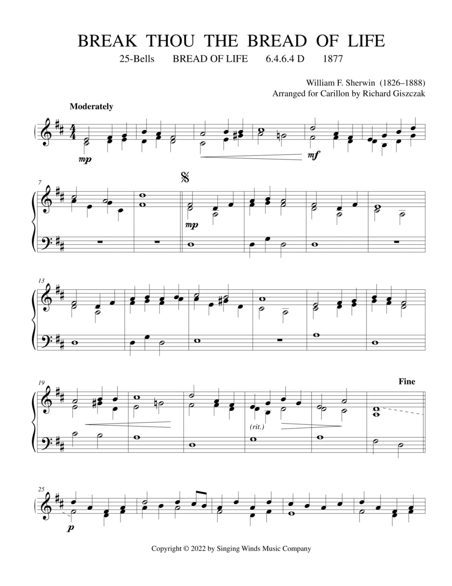 25B. Break Thou the Bread of Life (BREAD OF LIFE) (arr. Richard Giszczak)