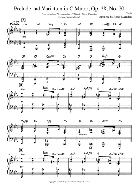 Prelude and Variation in C Minor, Op. 28 No. 20 (arr. Roger Evernden)
