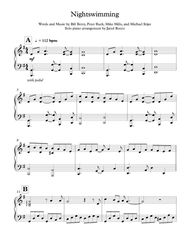 Nightswimming (arr. Jared Rocco)