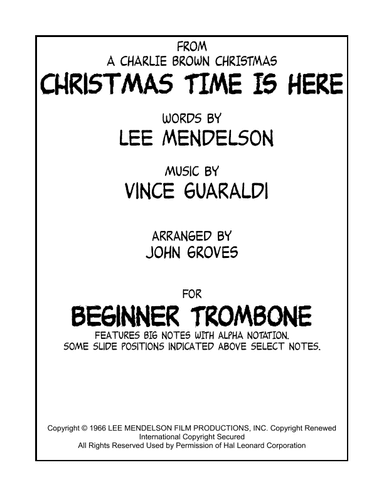 Christmas Time Is Here (arr. John Groves)