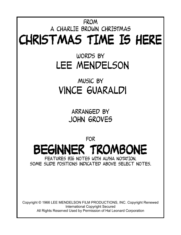 Christmas Time Is Here (arr. John Groves)