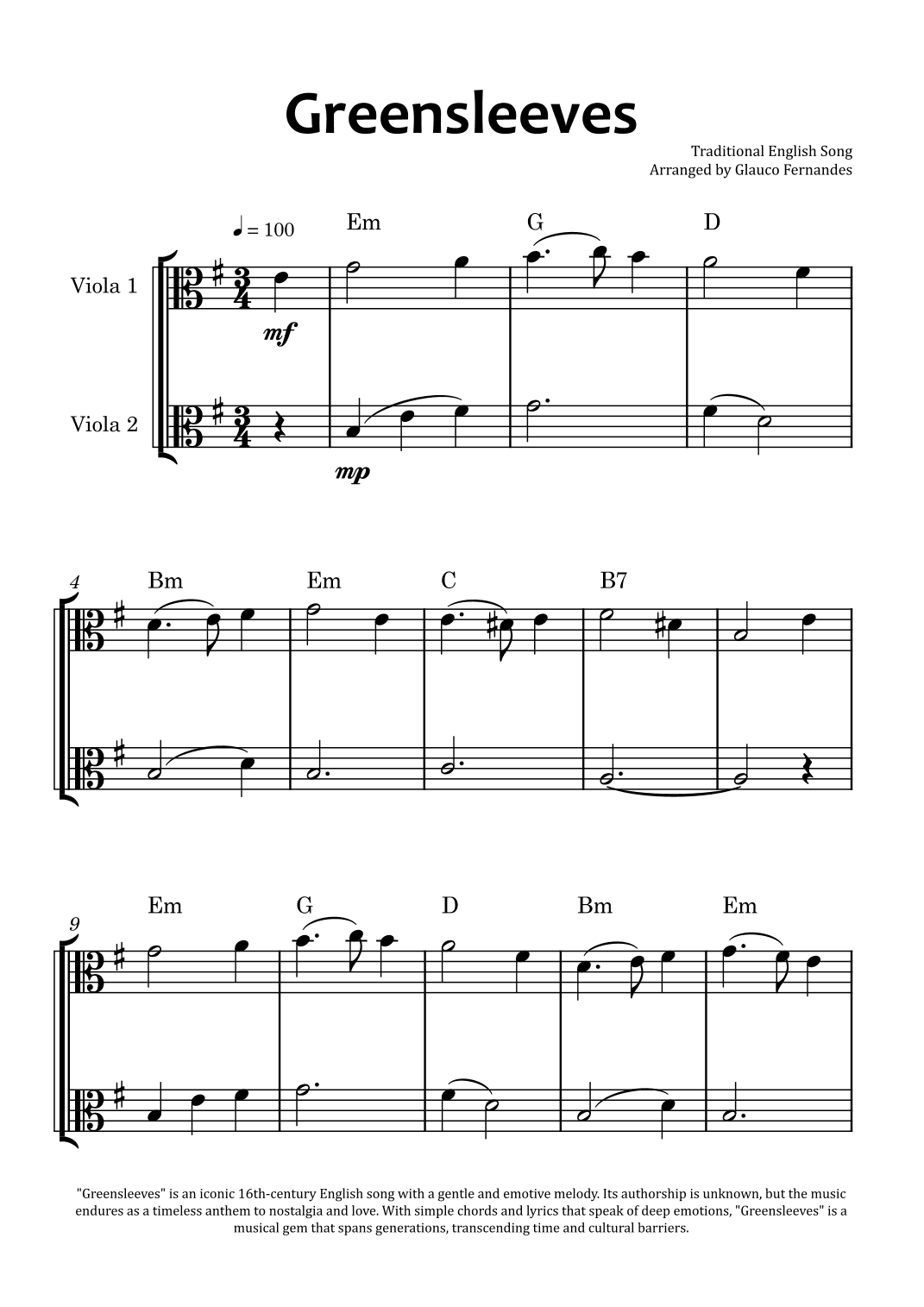 Greensleeves (arr. Glauco Fernandes)