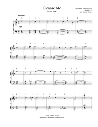 Cleanse Me - for easy piano (arr. Samuel Stokes)