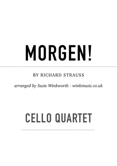 Morgen (arr. Susie Winkworth winkmusic.co.uk)