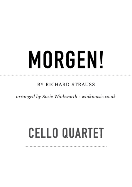 Morgen (arr. Susie Winkworth winkmusic.co.uk)