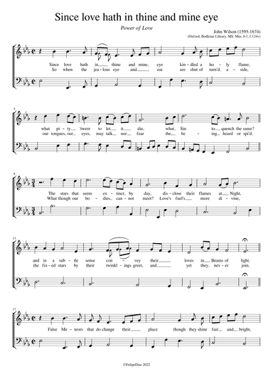 Power of Love: Since love hath in thine and mine eye (arr. Early Music Scores)