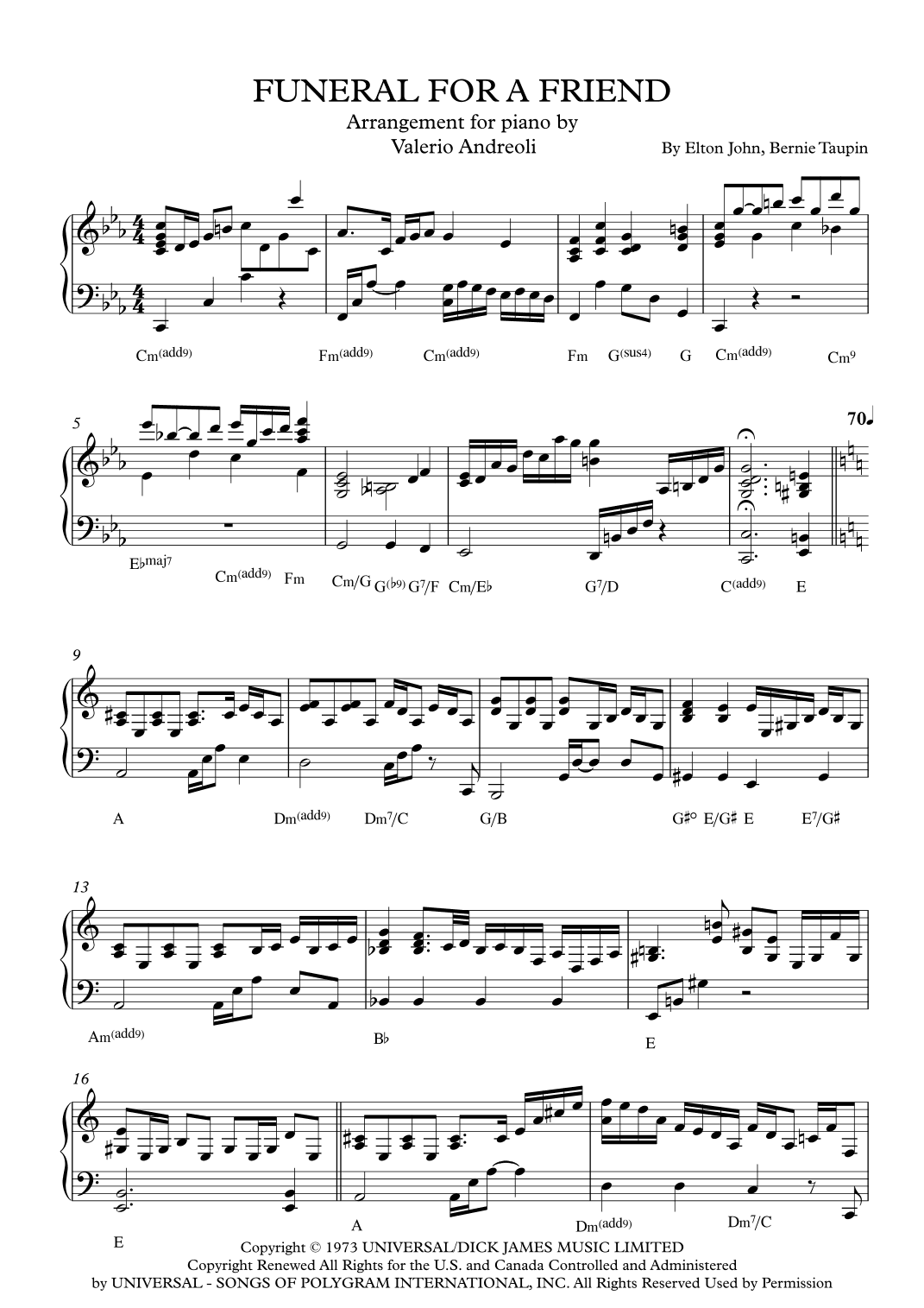 Funeral For A Friend (arr. Valerio Andreoli)