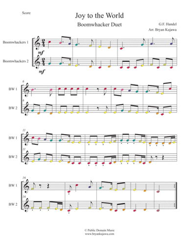 Joy to the World - Boomwhacker Duet (arr. Bryan Kujawa)