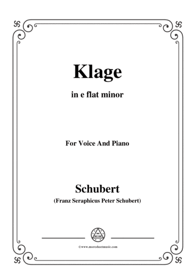 Schubert-Klage,in e flat minor,for Voice&Piano (arr. MSM)