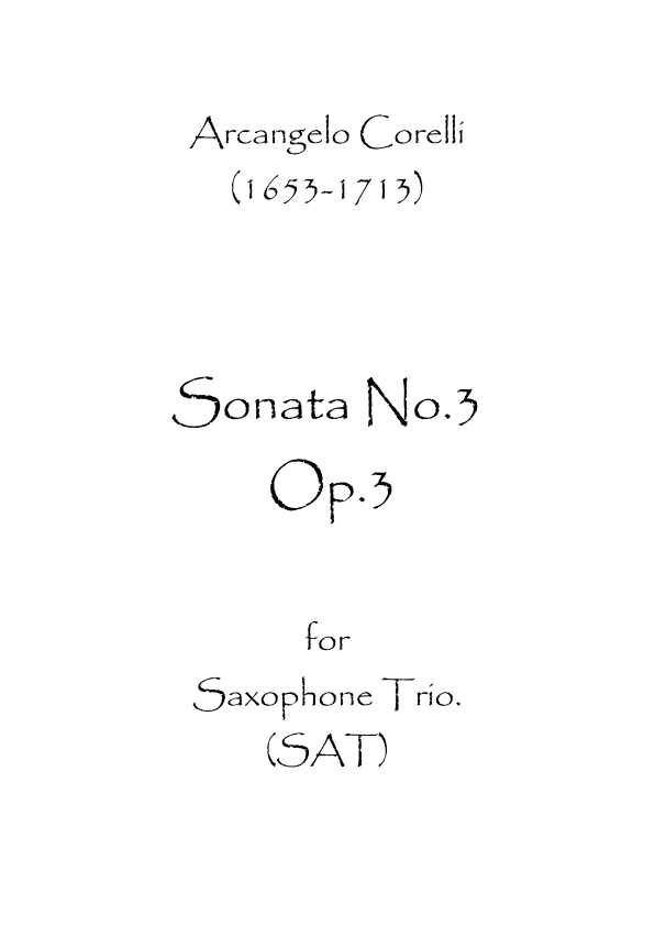 Sonata No.3 Op.3 (arr. Spence Bundy)